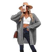 Zwurew Womens Open Front Cable Knit Cardigan Sweater Casual Oversized Chunky Knit Sweaters Soft Spring Fall Coats