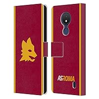 Head Case Designs Officially Licensed AS Roma Home 2023/24 Crest Kit Leather Book Wallet Case Cover Compatible with Nokia C21