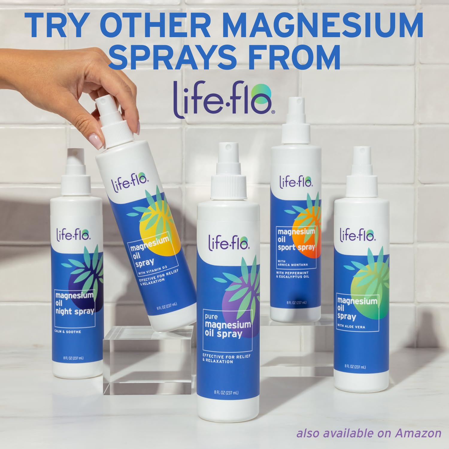 Life-flo Pure Magnesium Oil Spray w/Concentrated Magnesium Chloride from The Zechstein Seabed, Calming Relief and Relaxation, Soothes Muscles and Joints, 60-Day Guarantee, Not Tested on Animals, 8oz