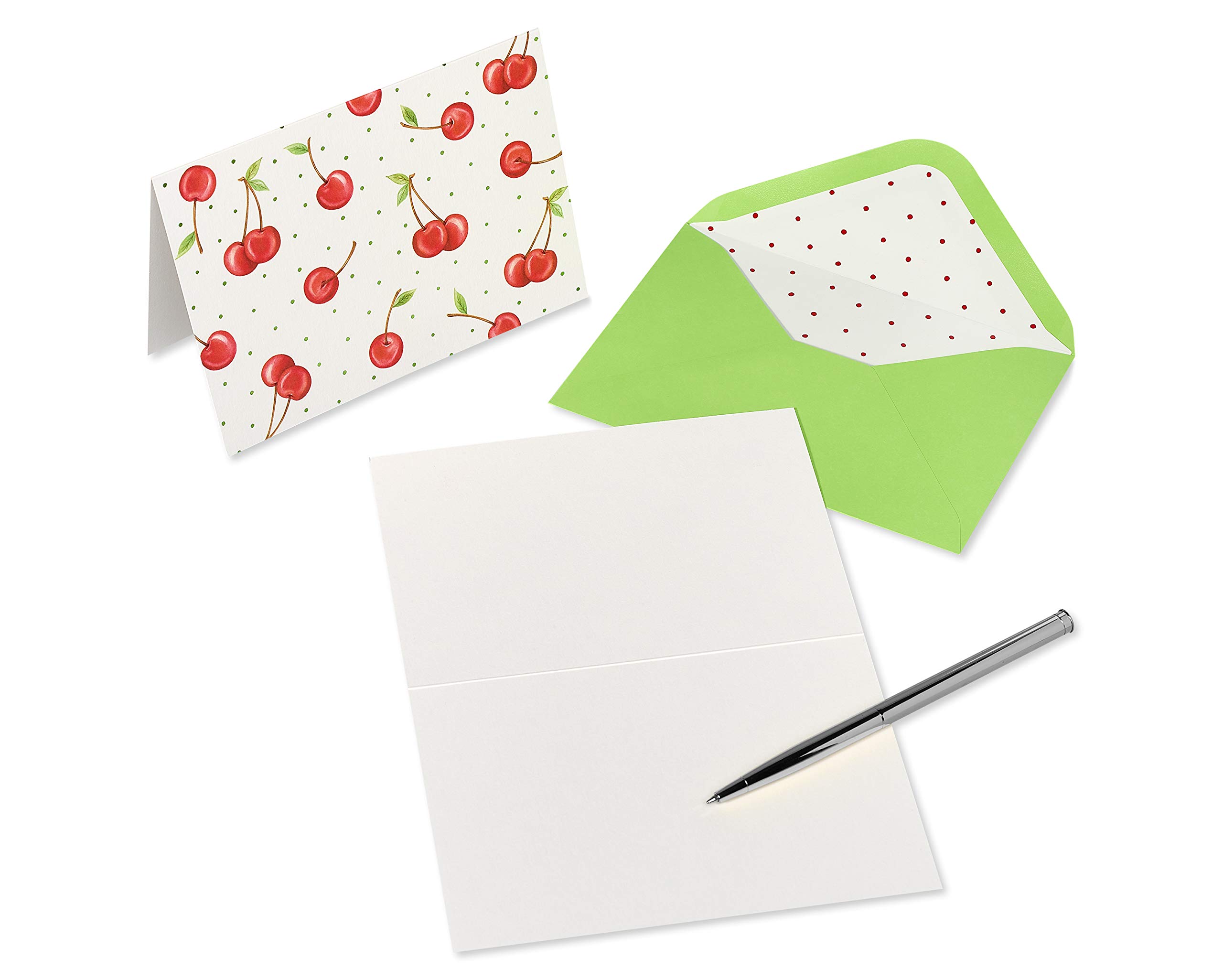 Papyrus Blank Cards with Envelopes, Cherries (12-Count)