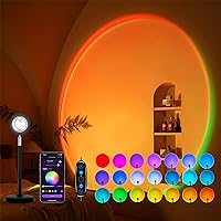 Sunset Lamp Projection, Not Only 21 Colors Sunset Lights, 180 Degree Rotation Led Light, Push Button Switch & APP Control Projector for Party Bedroom Decor