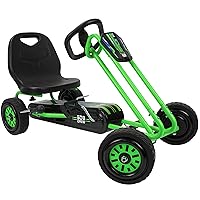 Rocket Pedal Go Kart - Green | Pedal Car | Ride On Toys for Boys & Girls with Ergonomic Adjustable Seat & Sharp Handling, Ages 4+ (U918005), Large