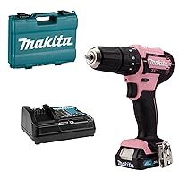 Makita Cordless Hammer Drill 12 V Max. in Pink / 2.0 Ah, 1 Battery + Charger HP333DSAP Pink