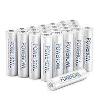 AAA Rechargeable Batteries 24 Pack, POWEROWL High Capacity Rechargeable AAA Batteries 1000mAh 1.2V NiMH Low Self Discharge