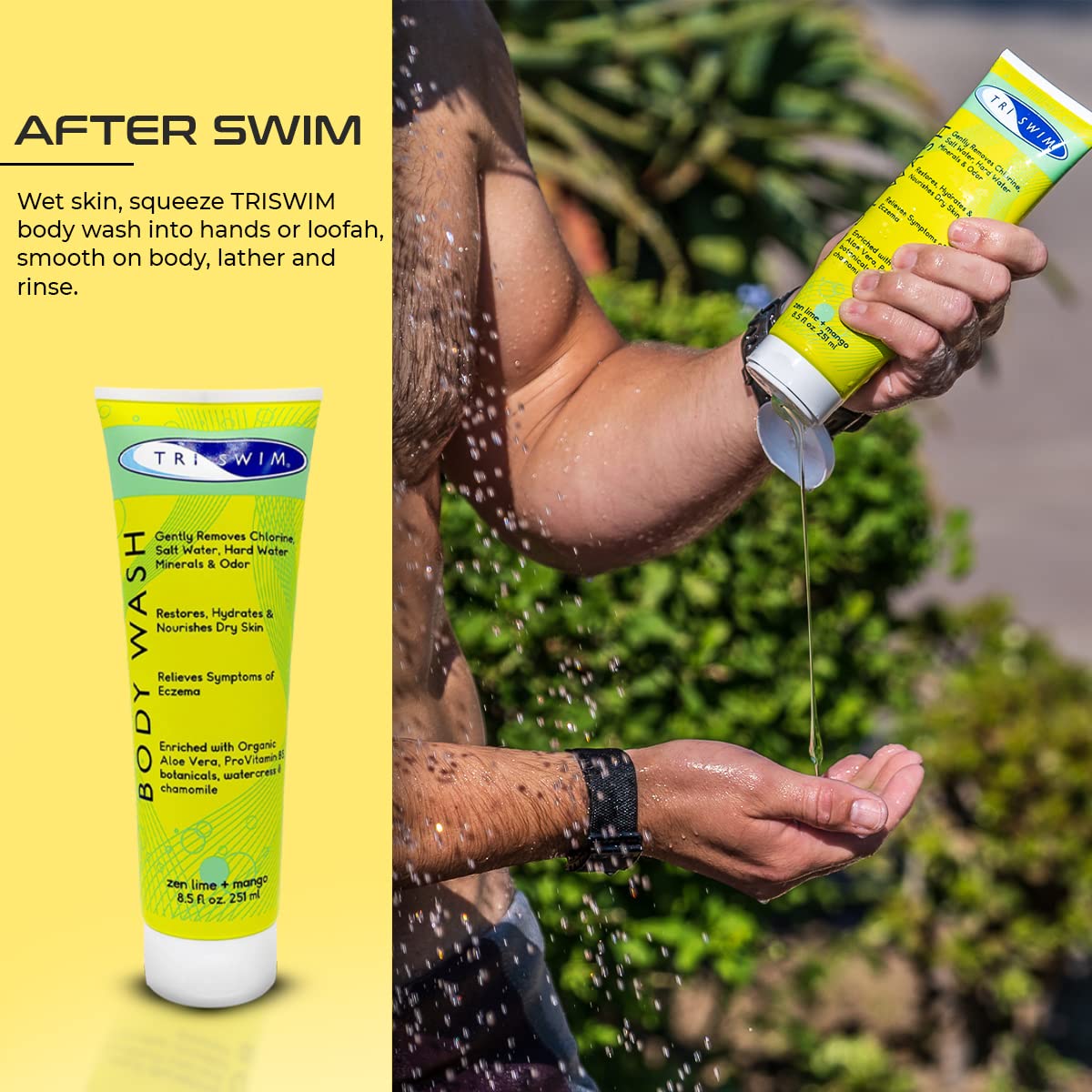 TRISWIM Chlorine Removal Body Wash | After Swim Care | Moisturising Chlorine Soap For Swimmers And Athletes