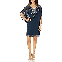 J Kara Women's Petite Sheer Cocktail Dress