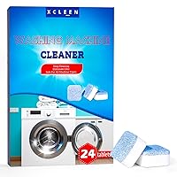 Washing Machine Cleaner and Deodorizer Tablets 24 pack, Washer Cleaner for High-Efficiency He Washers Top Load, Deep Cleaning supply for laundry washer, Total 12oz