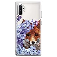 Case Compatible with Samsung S24 S23 S22 Plus S21 FE Ultra S20+ S10 Note 20 S10e S9 Floral Fox Clear Woman Flexible Silicone Slim fit Colorful Cute Floral Animals Watercolor Print Design Cute