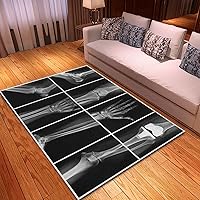 Non-Slip Area Rug 4'x 6' Radiology Collage of Many X Rays Very Good Bone Rugs Carpet for Classroom Living Room Bedroom Dining Kindergarten Room