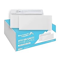 500#10 Windowless Security Envelopes, Peel and Seal, Security Tinted, Printer Friendly Design, Dimensions - 4-1/8 Inch x 9 ½ Inch
