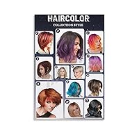 Barbershop Wall Decoration Barbershop Poster Women's Short Hair Posters Women's Haircut Posters Ladies Hair Color Hair Poster 1 Canvas Painting Posters And Prints Wall Art Pictures for Living Room Bed