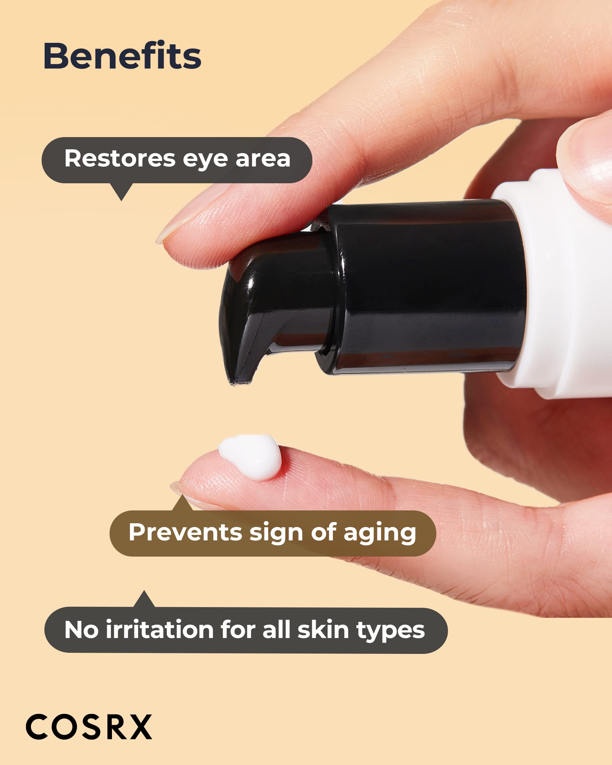 COSRX Night Skincare Routine- Snail Peptide Eye Cream + Retinol 0.1% Cream- Snail Mucin & Niacinamide, Brighten & Reduce Dark Circles, Firming Anti-again, Korean Skincare