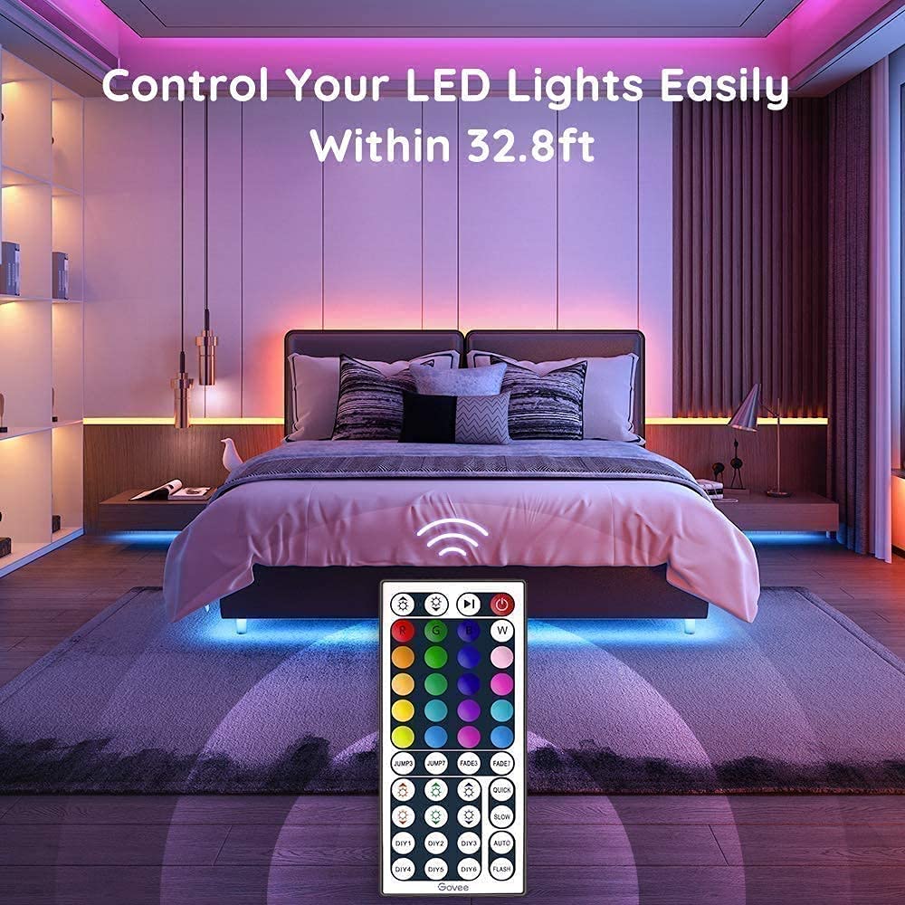Govee LED Strip Lights, 32.8FT RGB LED Lights with Remote Control, 20 Colors and DIY Mode Color Changing LED Lights, Easy Installation Light Strip for Bedroom, Ceiling, Kitchen (2x16.4FT)
