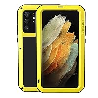 Samsung S22 Plus 5G Metal Bumper Military Rugged Silicone Case Heavy Duty Armor Defender Full Cover Built-in Gorilla Glass Shockproof Dustproof Cover for Samsung S22 Plus (S22 Plus, Yellow)