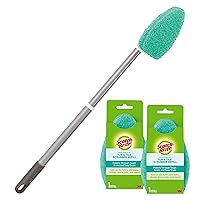 Scotch-Brite Extendable Tub & Tile Scrubber Kit, Includes 1 Handle and 3 Non-Scratch Scrubber Pads