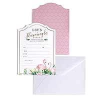 Lillian Rose Flamingo Theme Bridal Shower Invitation Set of 24, 0.1