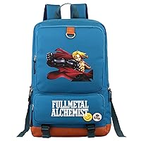 Casual Lightweight Bookbag-Fullmetal Alchemist Graphic Knapsack-Wear Resistant Laptop Bag for Students