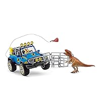 Schleich Dinosaur Toy Truck with Dino Outpost & Giganotosaurus 15- Piece Playset for Kids Ages 4-12