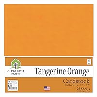 Clear Path Paper - Tangerine Orange Cardstock - 12 x 12 inch - 65Lb Cover - 25 Sheets