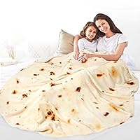Tortilla Blankets Funny Gifts for Teen Girls Teenage Kids Double Sided White Elephant Gifts for Adults Giant Throw 285 GSM Novelty Flannel Gag Gifts for Christmas Stocking Stuffers/Birthday (71in)