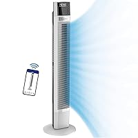 Lasko Works with Alexa Oscillating Tower Fan, Voice Controlled, 4 Quiet Speeds, Sleep Mode, Timer, Bedroom, Living Room, 48