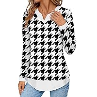 Women's Sexy Long Sleeve Tops for Woman Tops Solid Color V-Neck Layered Tops Fall Regular Y2K, S-2XL
