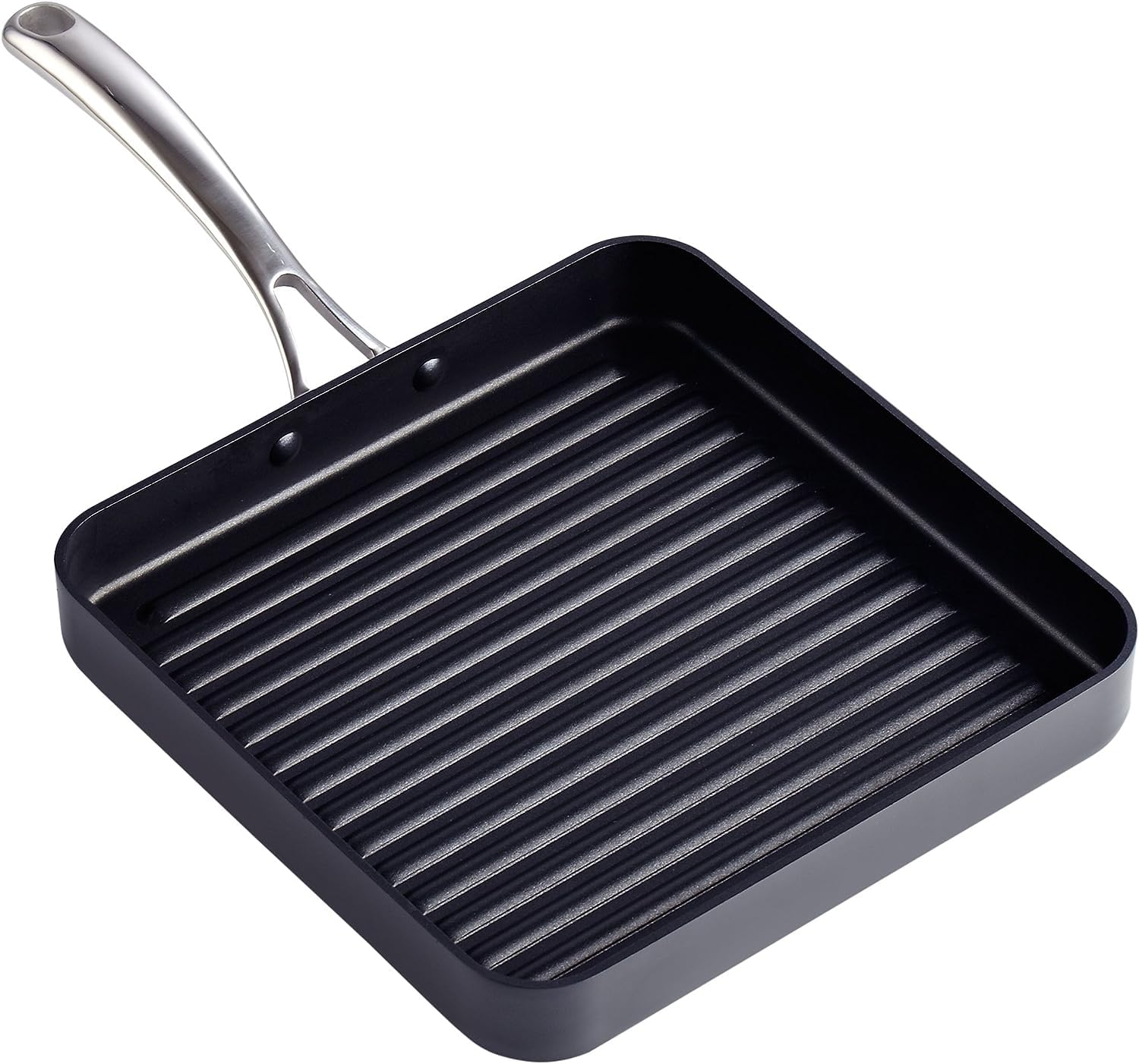 Cooks Standard Hard Anodized Nonstick Square Grill Pan, 11 x 11-Inch, Black