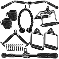 Solid Steel Cable Machine Accessories for Home Gym, Triceps Pull Down Attachment, Cable Attachments for Gym, LAT Pull Down Attachment Weight Fitness