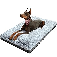 Dog Beds for Large Dogs Fixable Deluxe Cozy Dog Kennel Beds for Crates Washable Dog Bed, 36 x 23 x 3 Inches, Grey