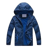 Little Child Outdoor Rainproof Windbreaker Zipper Jacket Colorful Printed Long Sleeve Hooded Jacket With Plaid Coat