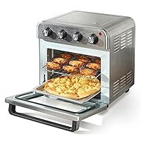 VEVOR 7-IN-1 Air Fryer Toaster Oven, 18L Convection Oven, 1800W Stainless Steel Toaster Ovens Countertop Combo with Grill, Pizza Pan, Gloves, 6 Slices Toast, 10-inch Pizza, Home and Commercial Use