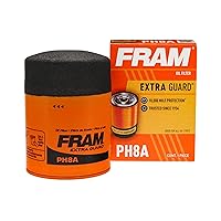 FRAM Extra Guard PH8A, 10K Mile Change Automotive Replacement Interval Spin-On Engine Oil Filter for Select Vehicle Models