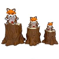 3D Printed Articulated Fox with Hollow Tree Stump / 3D Print Fox Fidget Toy/Articulated Orange Fox Desk Toy and Figurine / 3D Printed Animal Fidget Toy for Kids FOX001 (Small Fox with Tree Stump)