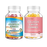 Healthy Gummies | Collagen & Biotin Gummy (Peach Flavor) | Colostrum Gummy with Lactoferrin (Strawberry Flavor)
