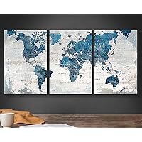 Elixart Wall Art for Living Room Office Wall Decor Pictures for Bedroom World Map Art Large Kitchen Decor 48