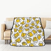 Beer Drinks Flannel Blanket Double-Sided Throw Blanket for Couch Sofa Bed Office Soft Fluffy Blankets Plush Blanket for Adults Kids Pet in All Seasons Bedding Blanket 50