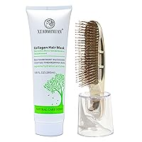 Xiaomoxuan Tea Tree Collagen Mask with Hair-Brush Set - Hair Scalp Massager Brush and Hair Mask for Breakage, Split Ends and Hair Breakage Repair Treatment