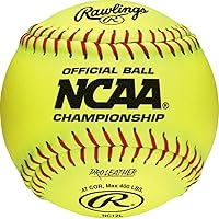 Rawlings Raised Seam Collegiate Softball Official NCAA League Championship Fastpitch Softballs, NC12L (Pack of 12)