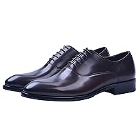 Oxford Shoes Men Derby Leather Lace-up Formal Business Dress Shoes Black Red Tan