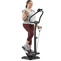 Sunny Health & Fitness 2-in-1 Premium Power Stepper with Resistance Bands, Low-Impact Cardio, Space-Saving, Height-Adjustable, and Optional SunnyFit® App Enhanced Bluetooth Connectivity