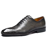Men's Brogues Oxfords Handmade Genuine Leather Plain Toe Oxford Dress Formal Derby Business Shoes