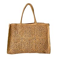 Handwoven Straw Vintage Purse Bag Bohemian Large Straw Beach Bag Chic Casual Handbag Shoulder Bag Tote Rattan Vacation Bag
