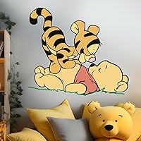 Winnie The Pooh & Tigger Wall Decals I Winnie The Pooh Nursery Decor for Boy & Girl I Cute Room Decor I Winnie The Pooh Gifts I Bear Decor I (Wide 22