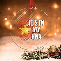 Christmas Ornament Vietnam Flag Acrylic Ornament Holidays Decoration Vietnam It's in My DNA Ornaments National Flag Christmas Ornaments Winter Seasonal Decor