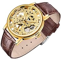 Whodoit Men's Watch Stainless Steel Bracelet Mesh Bracelet Waterproof Watch Skeleton Mechanical Watch for Men