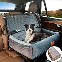 Dog Car Seat for Large Dogs Car Seat 2 Small Dogs,Dog Car Back Seats Travel Bed Dog Seat,Comfortable and Safe;Multipurpose Design-can be Converted into a Dog Bed or Dog Sofa Cushion;Dog Blanket