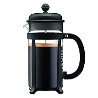 Java French Press Coffee and Tea Maker with SAN Plastic Shatterproof Carafe, 34 Ounce, Black