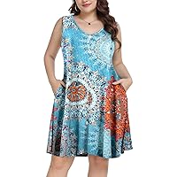 ZENNILO Women's Casual Dresses Tshirt Dresses Plus Size Summer Dresses V Neck Beach Cover Up Sundress with Pockets