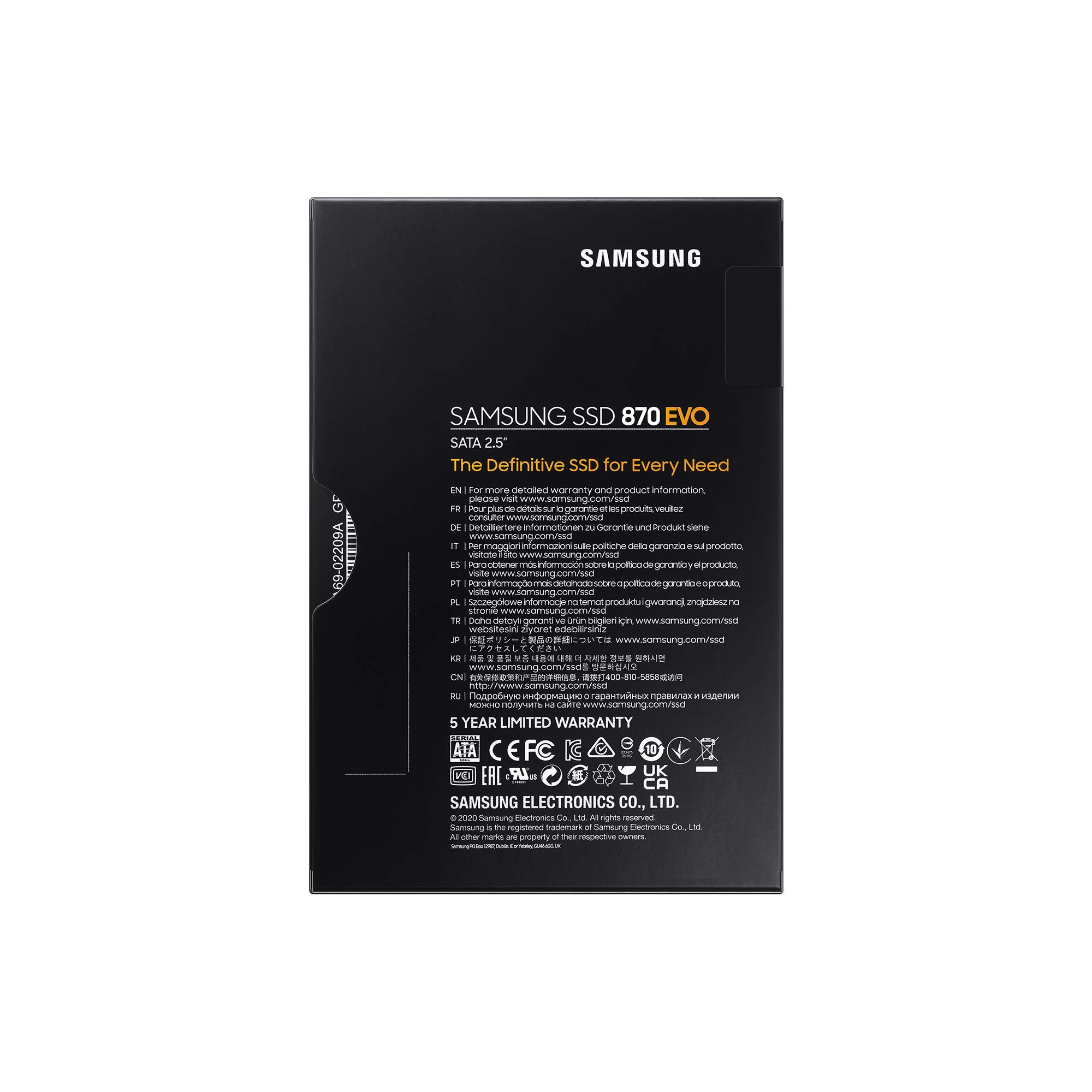 SAMSUNG SSD 870 EVO, 4 TB, Form Factor 2.5”, Intelligent Turbo Write, Magician 6 Software, Black