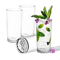 TOSSWARE Reserve 14oz Highball Set of 4, Premium Quality, Tritan Dishwasher Safe & Heat Resistant Unbreakable Plastic Cocktail Glasses, 4 Count (Pack of 1), Clear